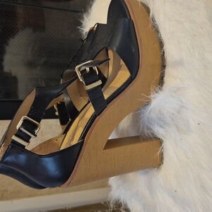 Express Black Chunky Heel Sandals